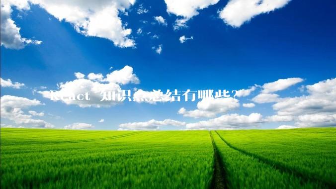 React 知识点总结有哪些？